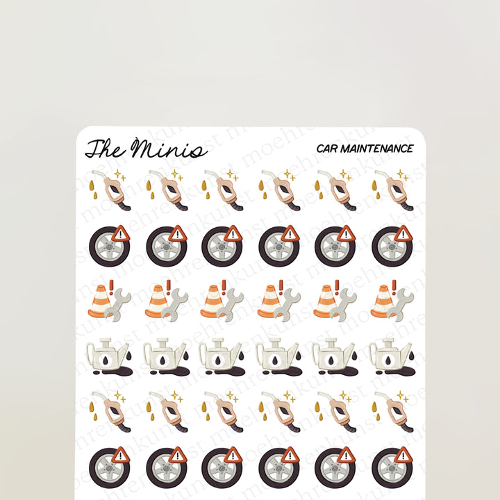 The Minis - Car Maintenance | Planner Stickers for your Journal