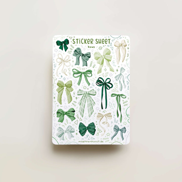 Sticker Sheet - Bows Green | Planner Stickers for your Journal