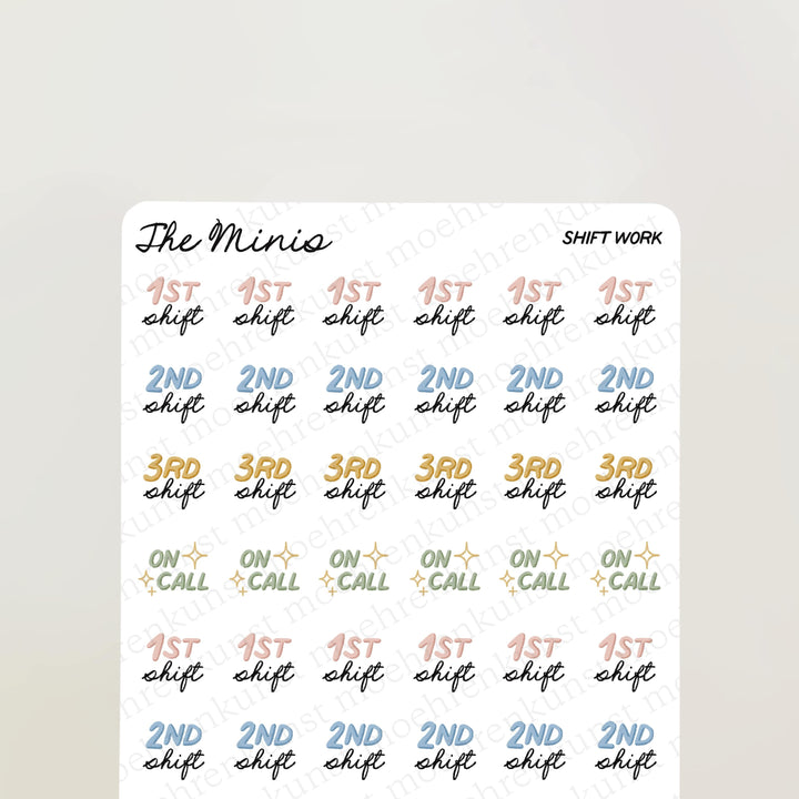 The Minis - Shift Work | Planner Stickers for your Journal