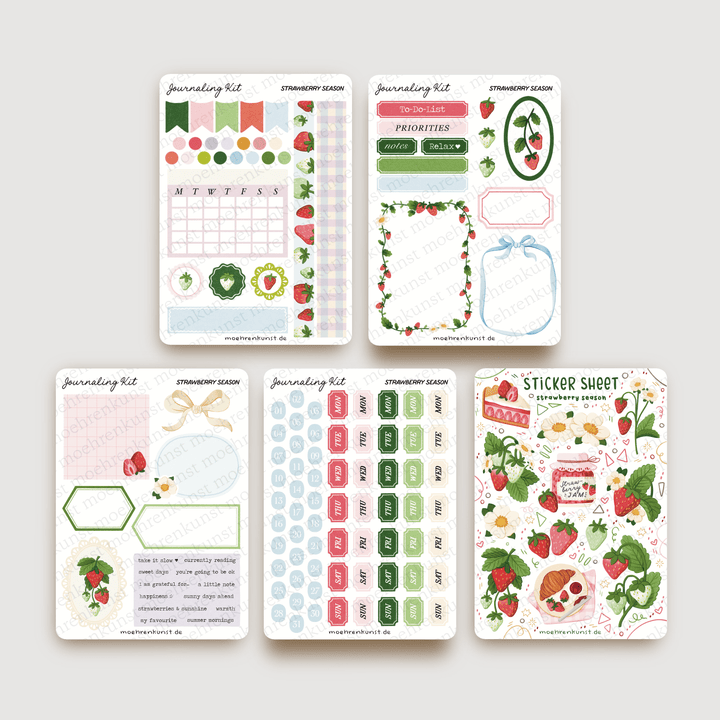 Journaling Kit Strawberry Season All 5 Sticker Sheets
