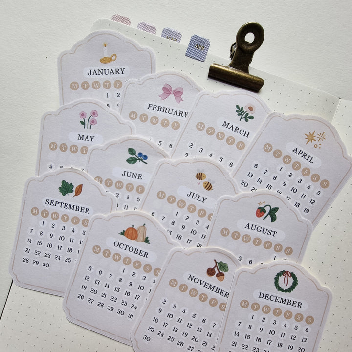 Sticker Set - Months Of 2026 | Planner Stickers for your Journal