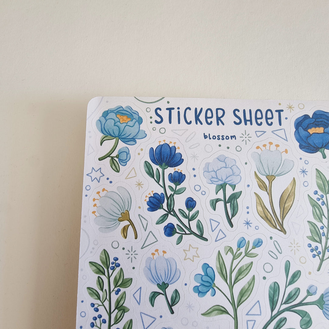 Sticker Sheet - Blossom Blue | Planner Stickers for your Journal