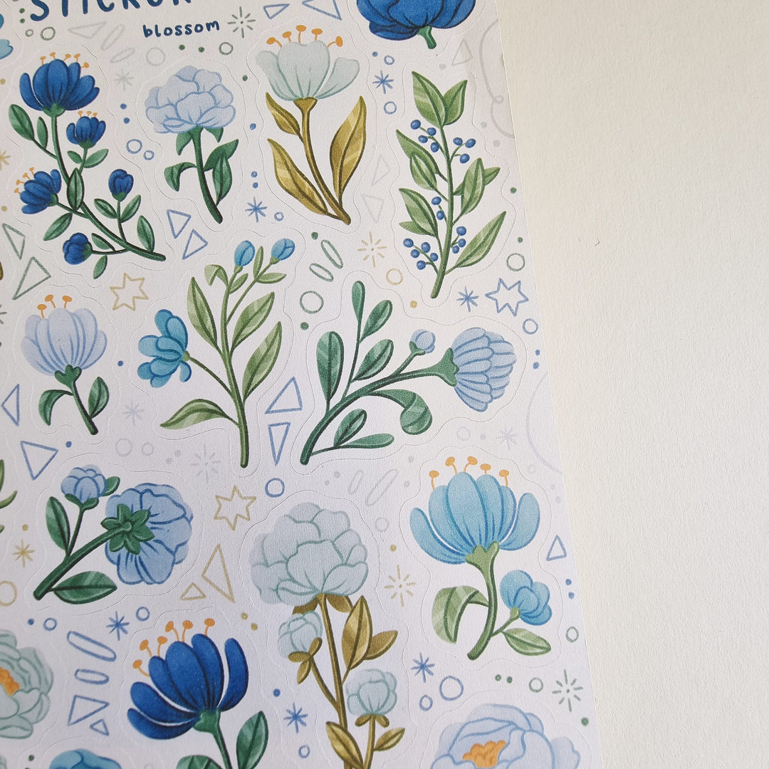 Sticker Sheet - Blossom Blue | Planner Stickers for your Journal