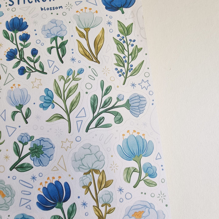 Sticker Sheet - Blossom Blue | Planner Stickers for your Journal