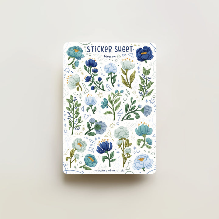 Sticker Sheet - Blossom Blue | Planner Stickers for your Journal