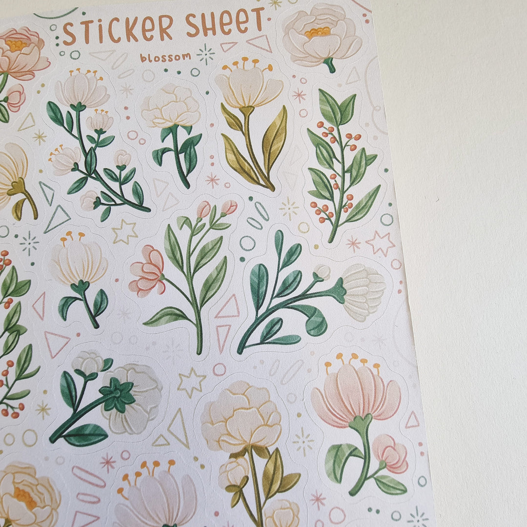 Sticker Sheet - Blossom White | Planner Stickers for your Journal