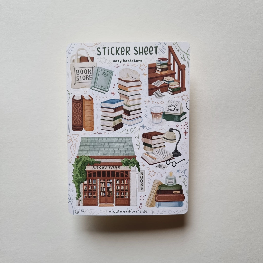 Sticker Sheet - Cozy Bookstore | Planner Stickers for your Journal