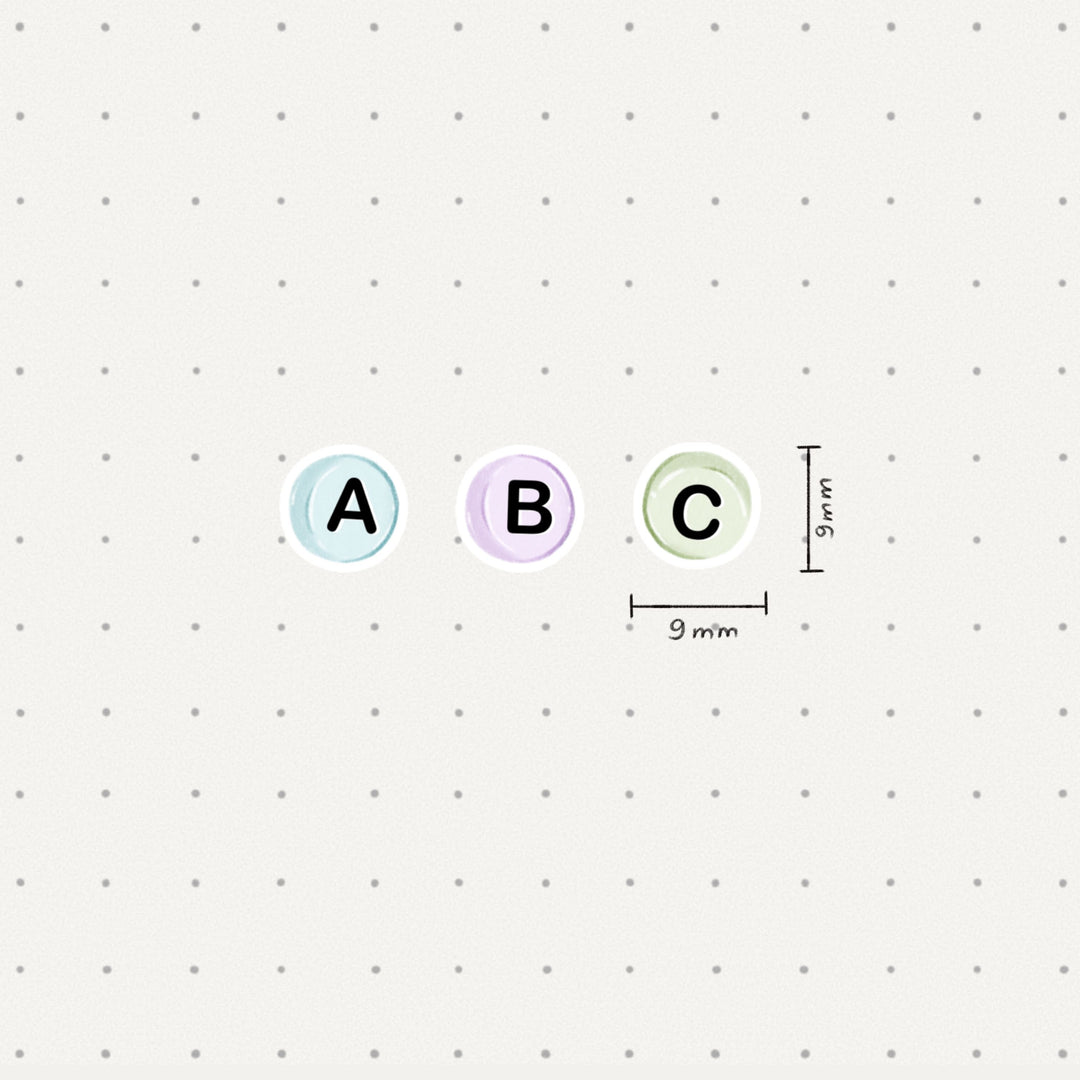 Essentials - ABC beads (colored) | Planner Stickers for your Journal