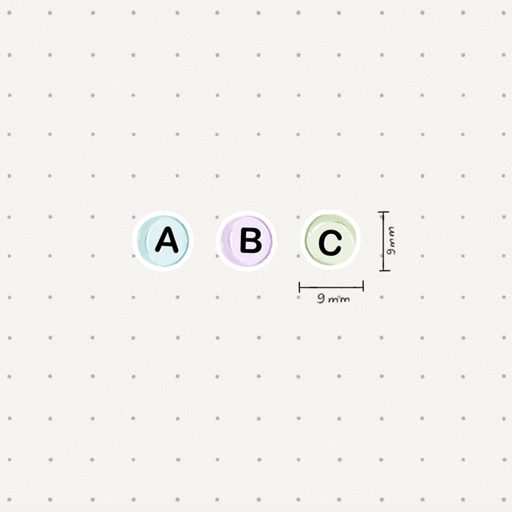 Essentials - ABC beads (colored) | Planner Stickers for your Journal