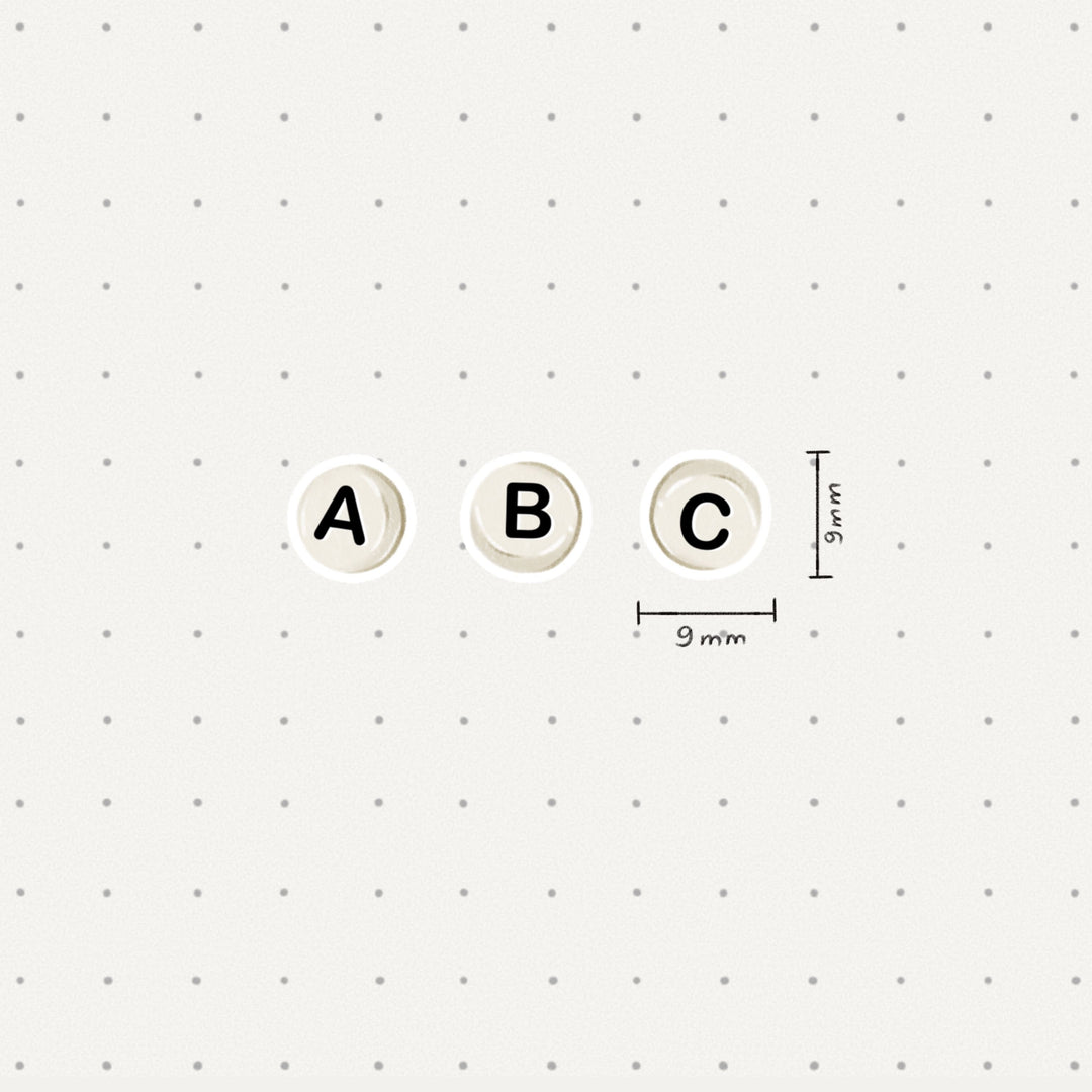 Essentials - ABC beads (white) | Planner Stickers for your Journal