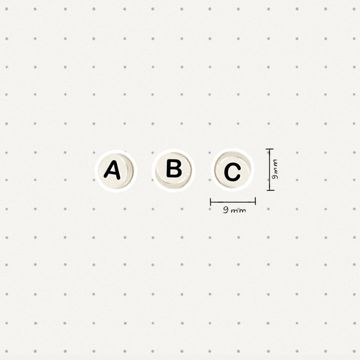Essentials - ABC beads (white) | Planner Stickers for your Journal