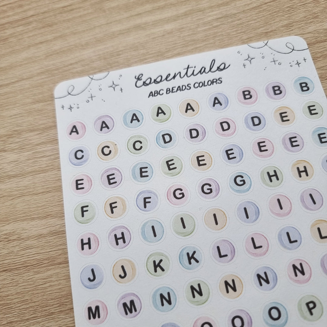 Essentials - ABC beads (colored) | Planner Stickers for your Journal