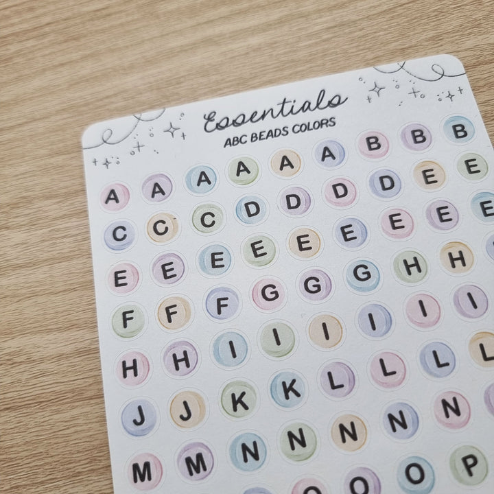 Essentials - ABC beads (colored) | Planner Stickers for your Journal