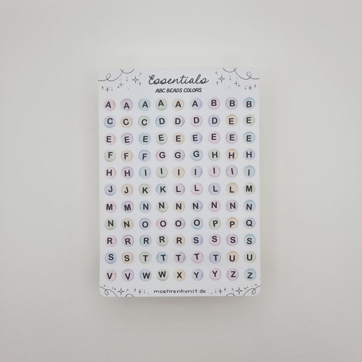 Essentials - ABC beads (colored) | Planner Stickers for your Journal