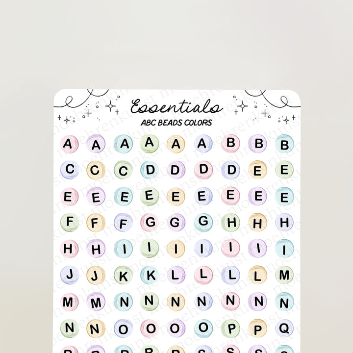 Essentials - ABC beads (colored) | Planner Stickers for your Journal