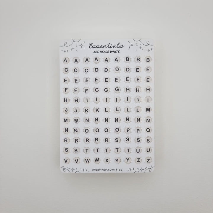 Essentials - ABC beads (white) | Planner Stickers for your Journal