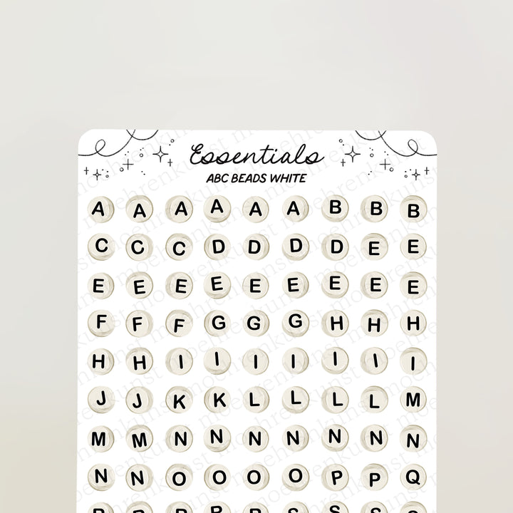 Essentials - ABC beads (white) | Planner Stickers for your Journal