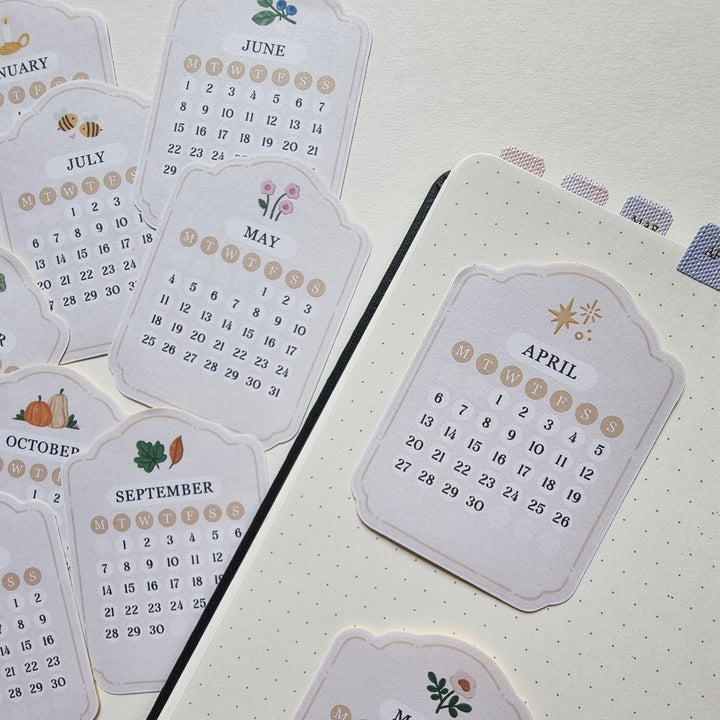 Sticker Set - Months Of 2026 | Planner Stickers for your Journal