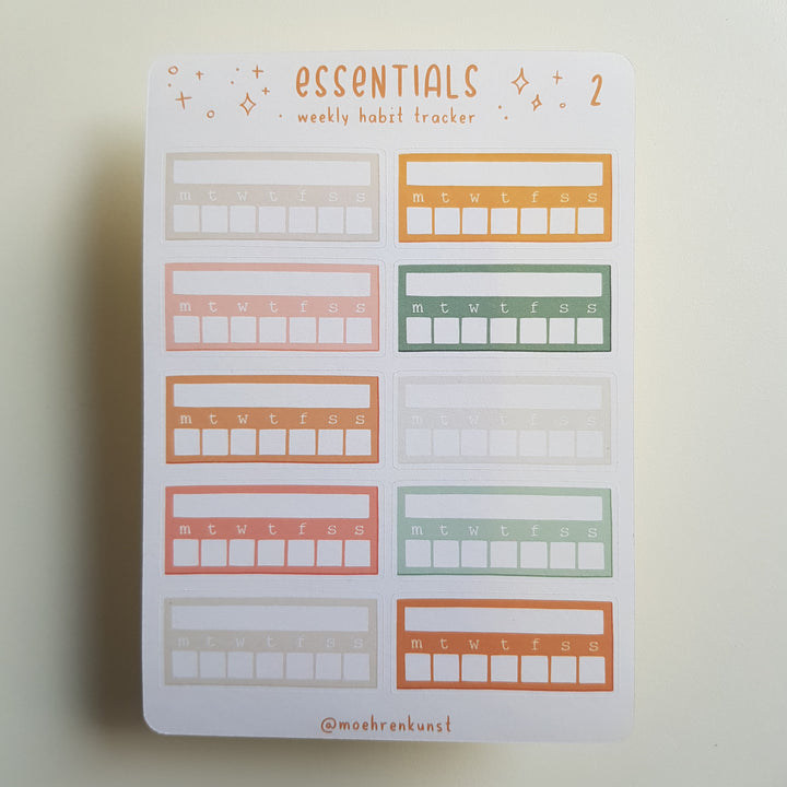 Essentials - Weekly Habit Tracker (CLEARANCE) | Planner Stickers for your Journal