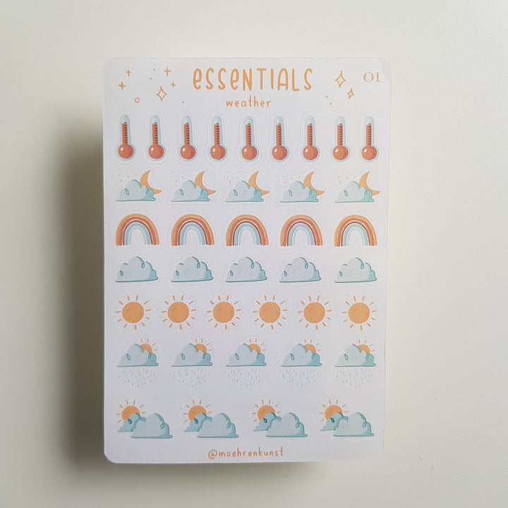 Essentials Small Weather Stickers Sunny | Planner Stickers for your Journal