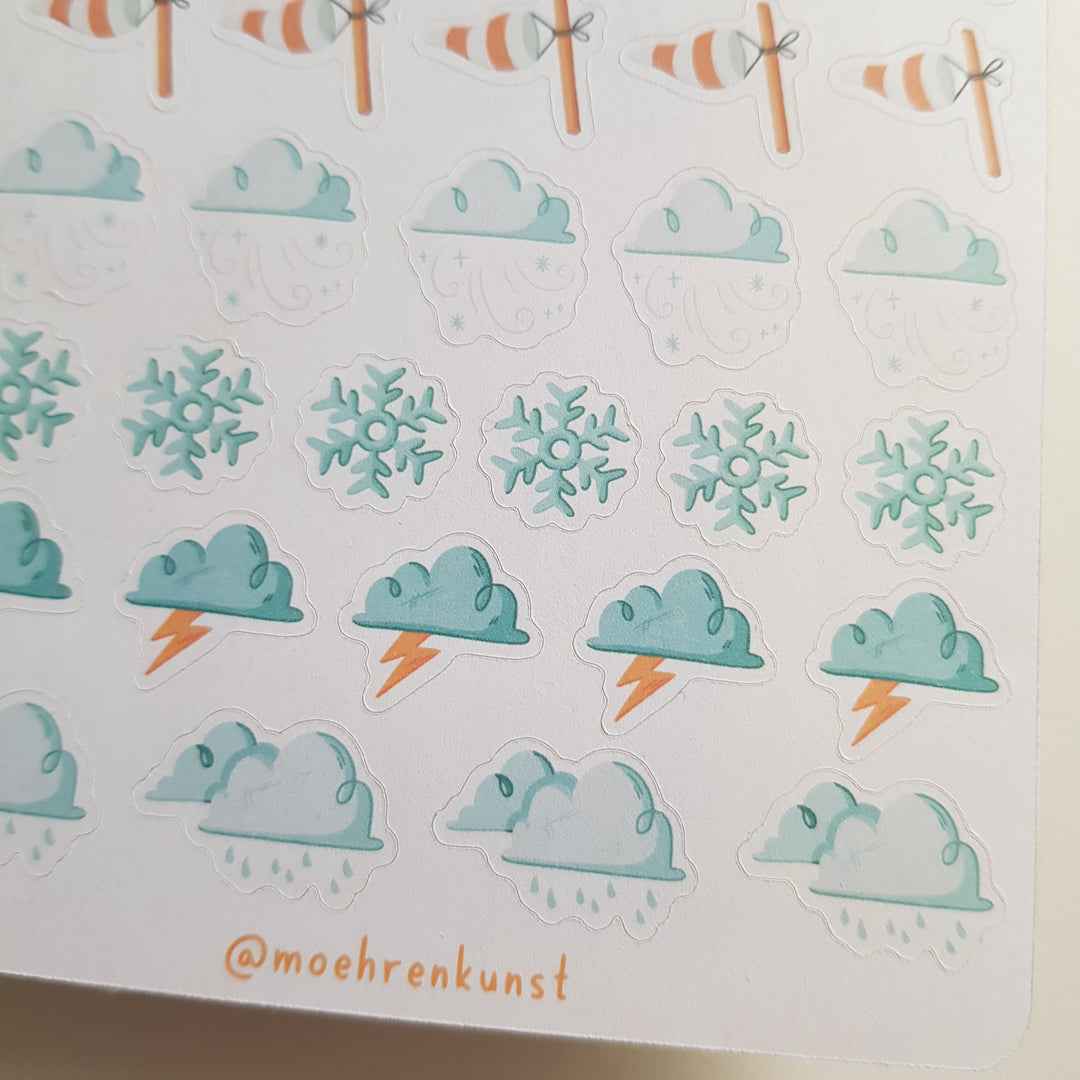Essentials Small Weather Stickers Cloudy | Planner Stickers for your Journal