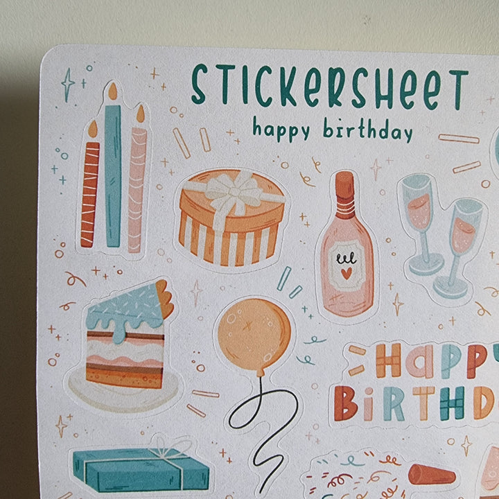 Sticker Sheet - Happy Birthday | Planner Stickers for your Journal
