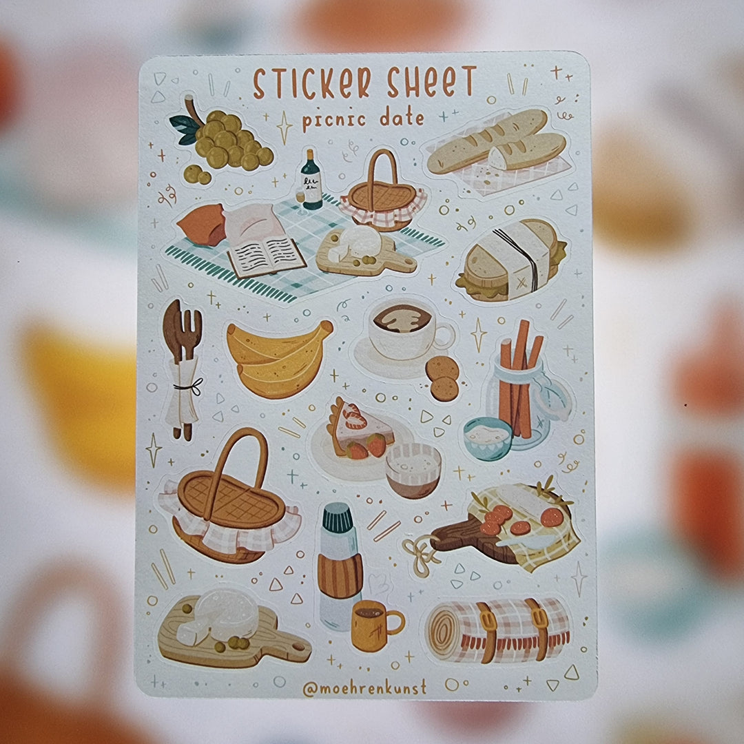 Sticker Sheet - Picnic date | Planner Stickers for your Journal