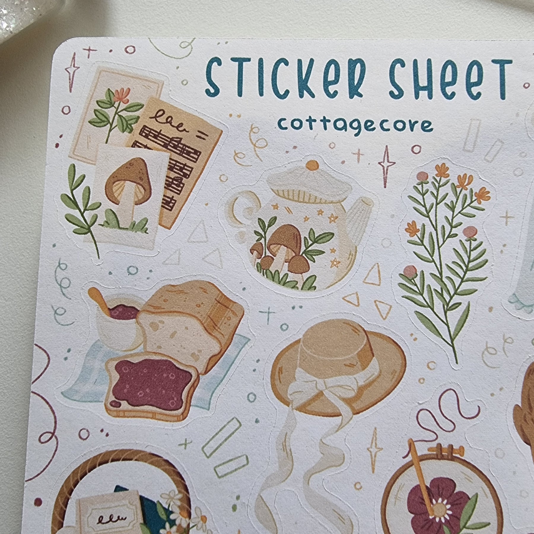 Cottagecore sticker sheet