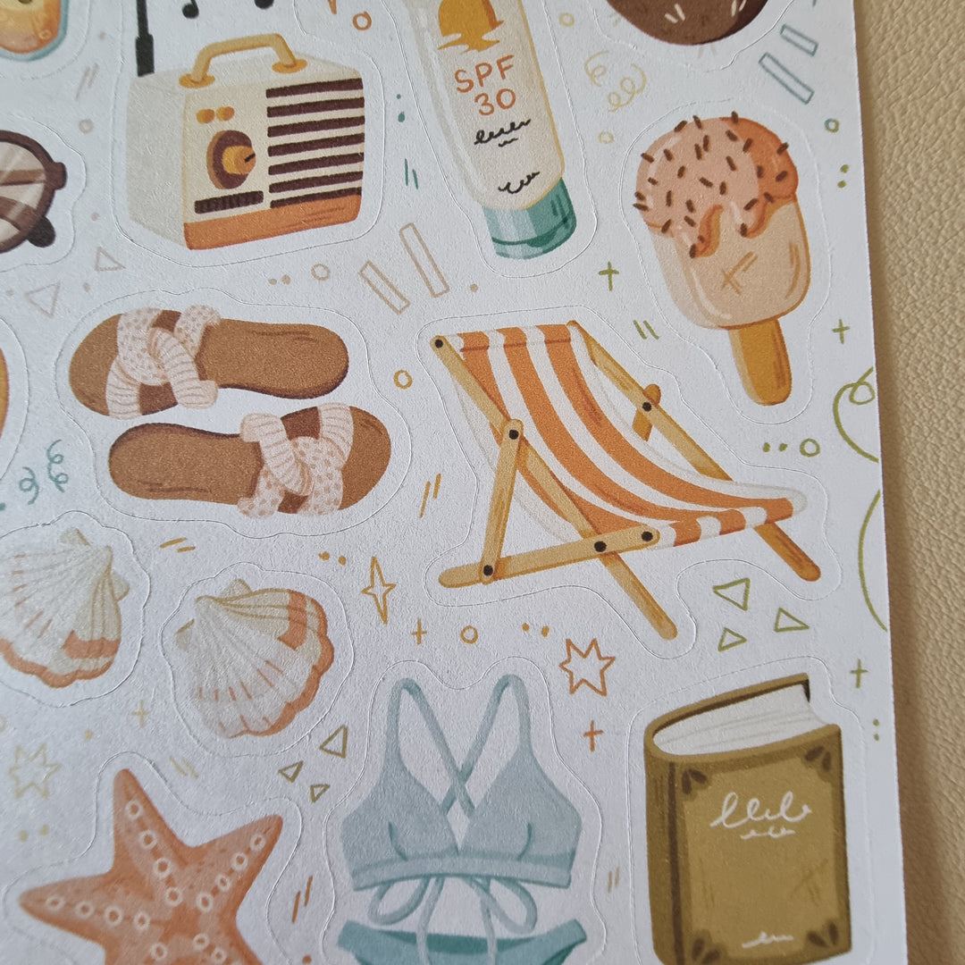 Sticker Sheet - At The Beach | Planner Stickers for your Journal