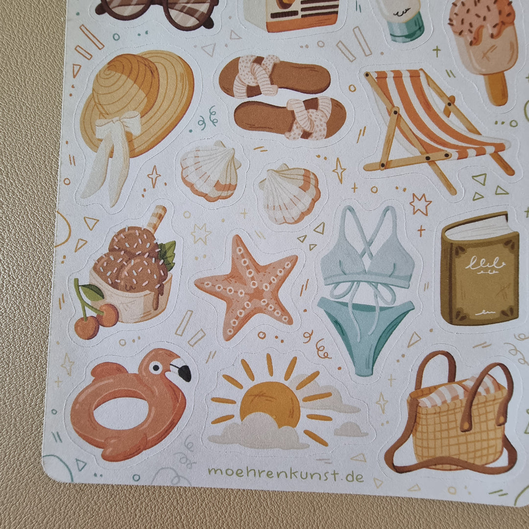 Sticker Sheet - At The Beach | Planner Stickers for your Journal