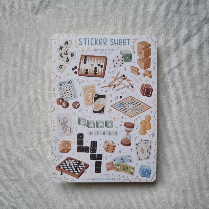 Sticker Sheet - Game Night | Planner Stickers for your Journal