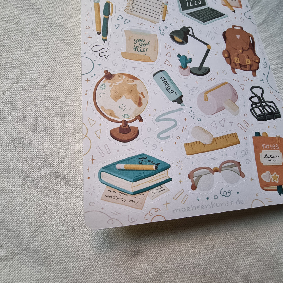 Stickers Study Notes Set Sticker Sheet - Study | Planner Stickers | moehrenkunst🥕