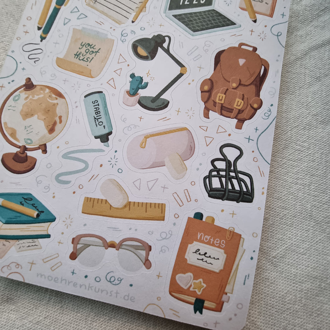 Stickers Study Notes Set Sticker Sheet - Study | Planner Stickers | moehrenkunst🥕