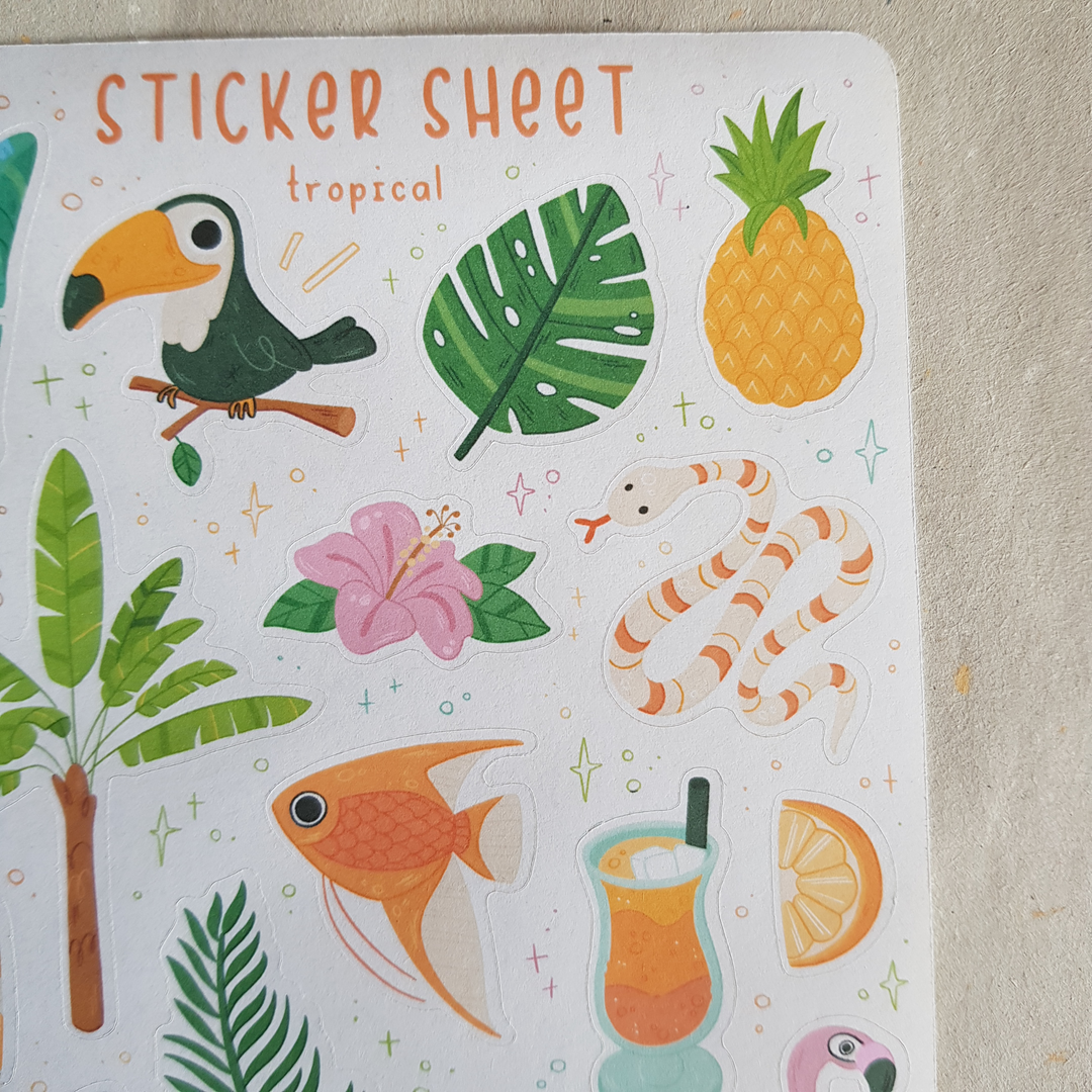 Sticker Sheet - Tropical | Planner Stickers for your Journal