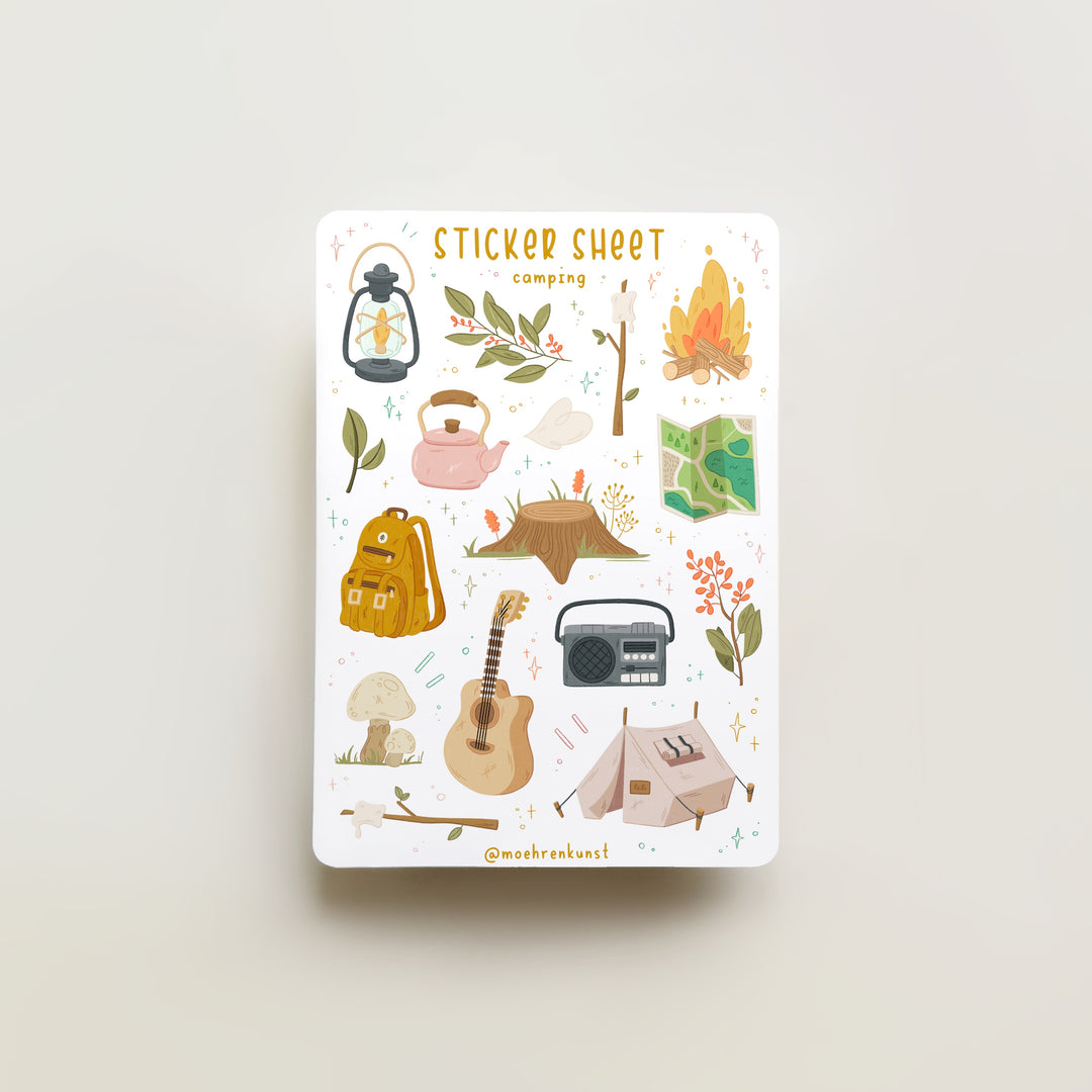 Bristlebearhog Sticker Sheet - Camp Cosy Bristlebearhog Sticker Sheet - Camp Cosy