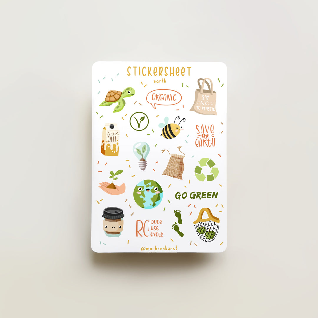 Sticker Sheet - Earth (CLEARANCE) | Planner Stickers for your Journal
