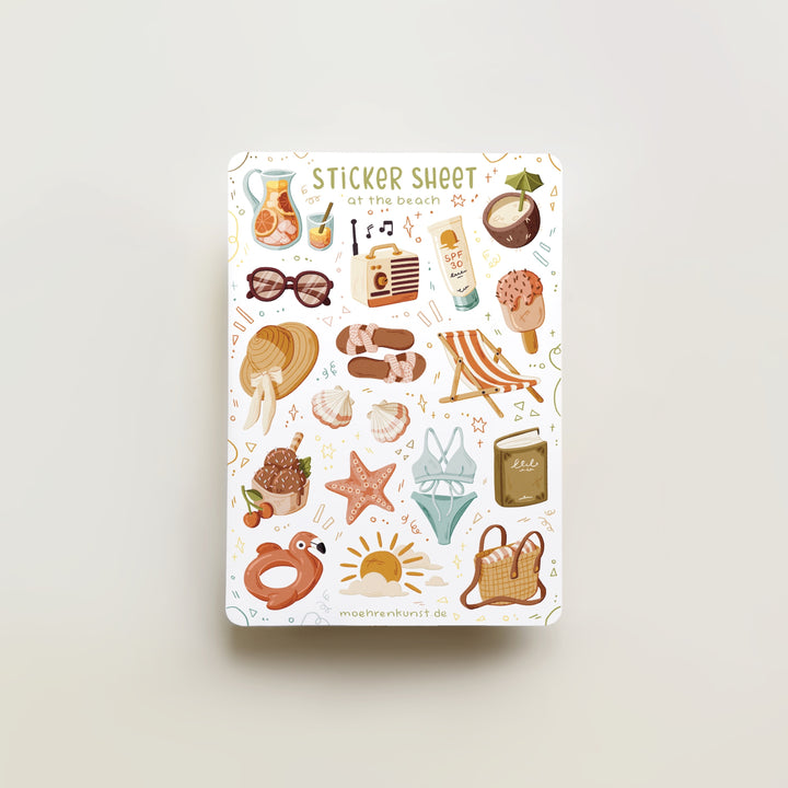 Sticker Sheet - At The Beach | Planner Stickers for your Journal