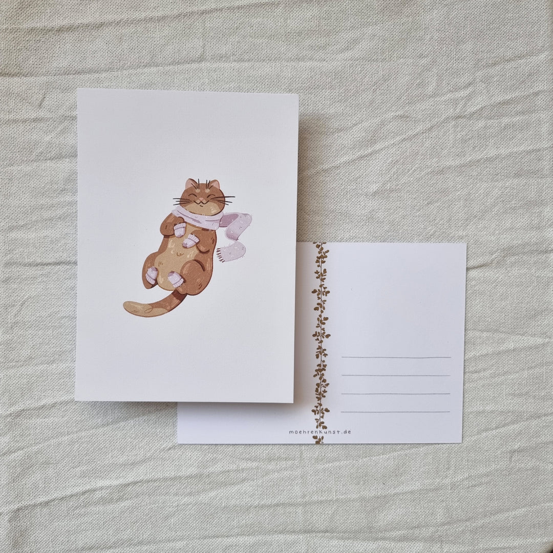 Postcard - Winter Cat