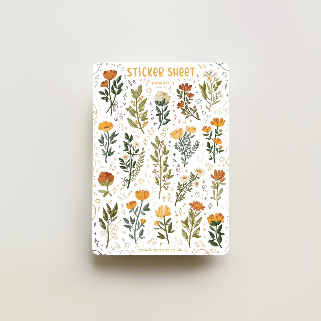 Sticker Sheet - Flowers (Yellow) | Planner Stickers for your Journal