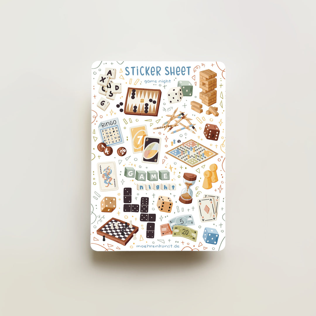 Sticker Sheet - Game Night | Planner Stickers for your Journal