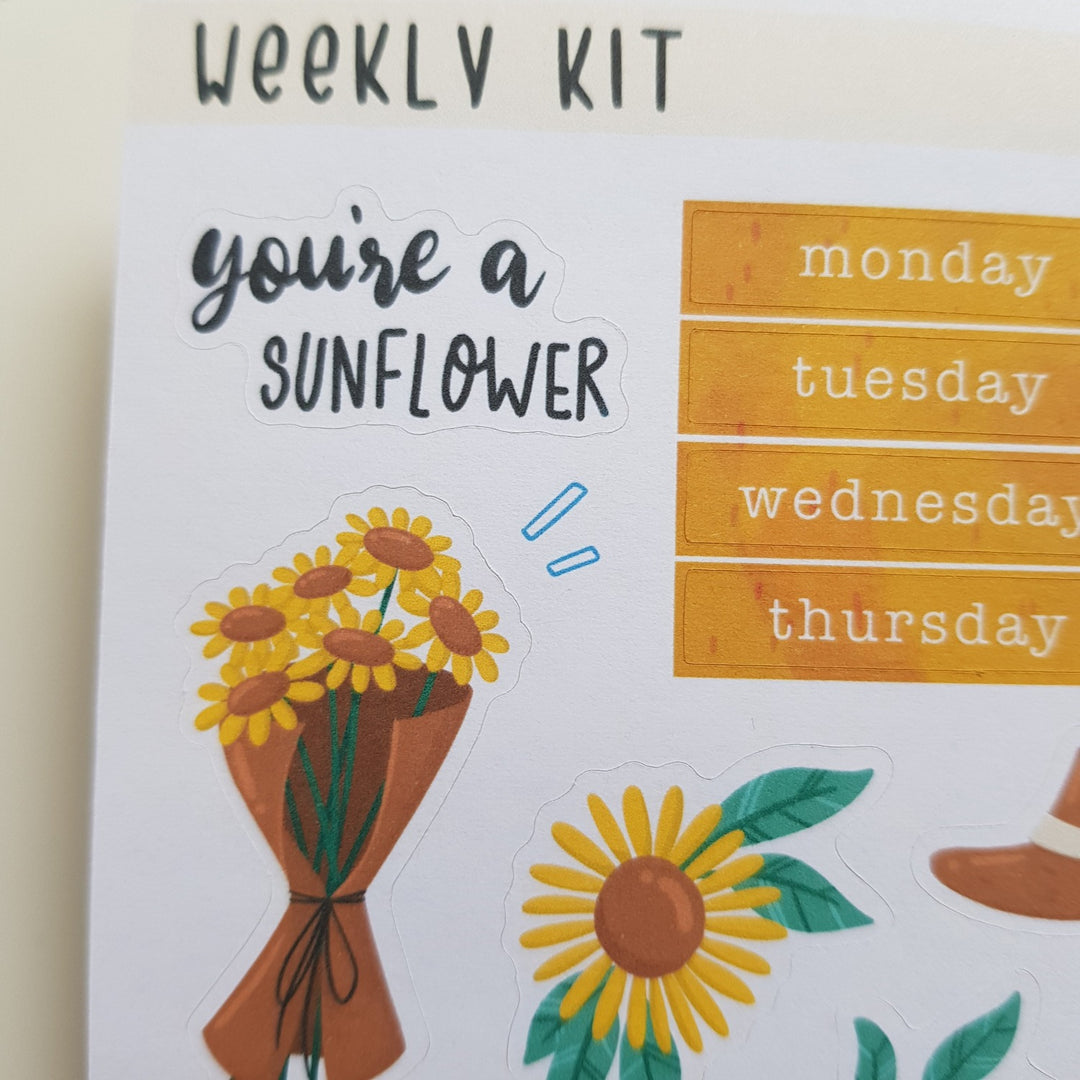 Weekly Kit - Sunflower (CLEARANCE) | Planner Stickers for your Journal
