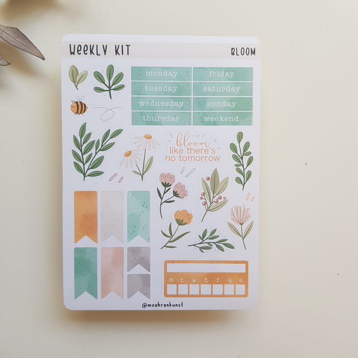 Planner Stickers weekly kit bloom