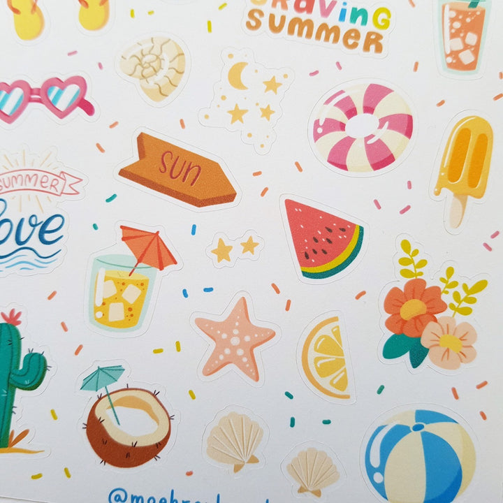 Planner stickers summertime details