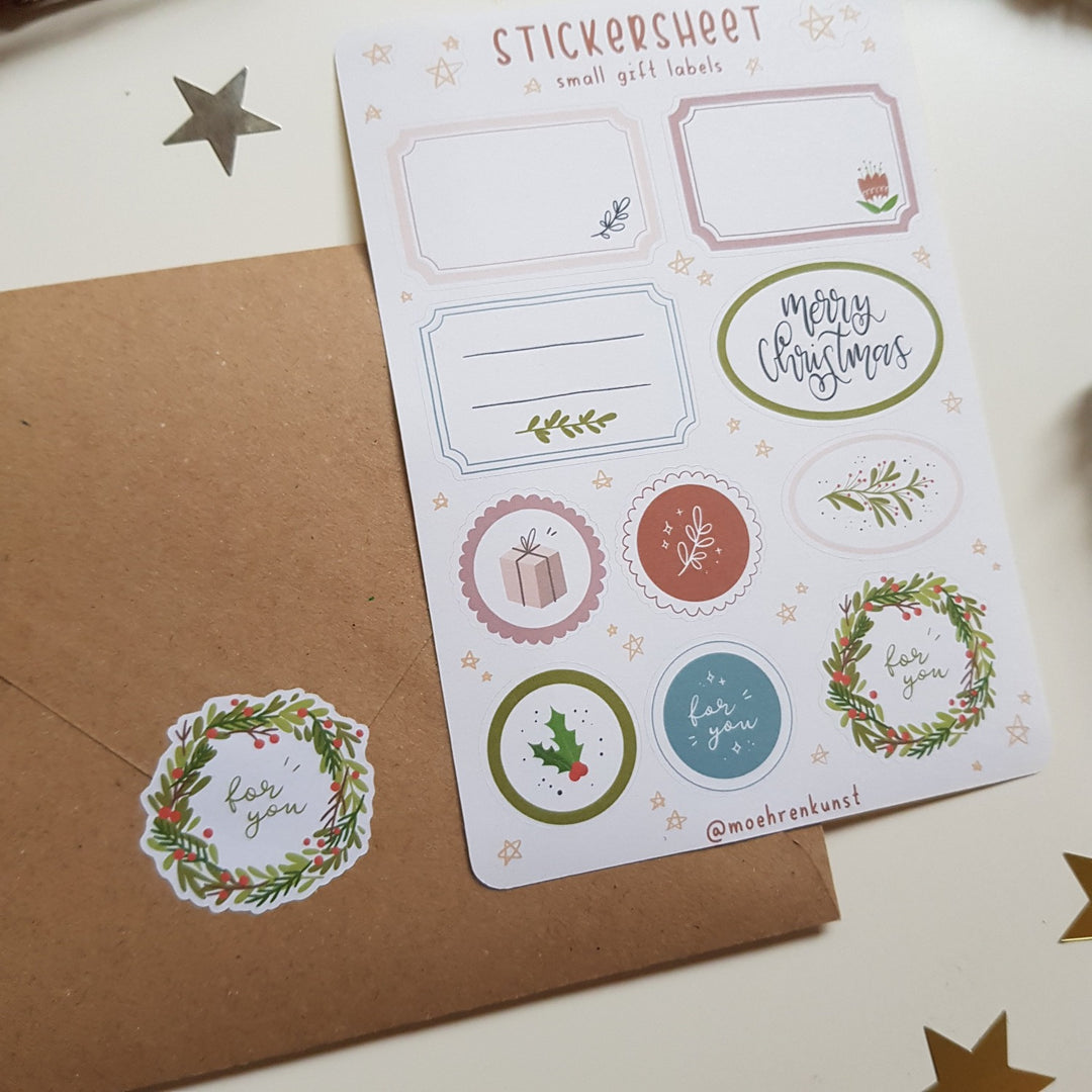 Planner stickers gift labels example