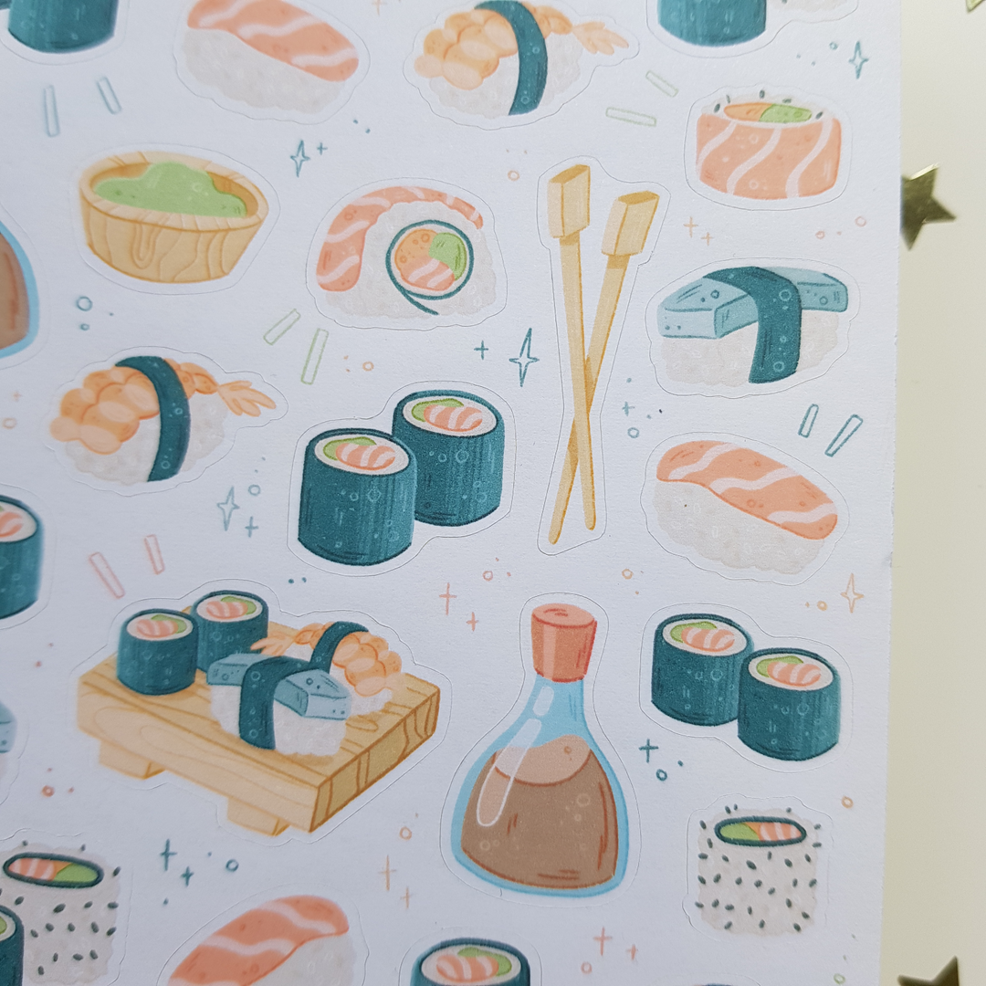 sushi planner stickers details