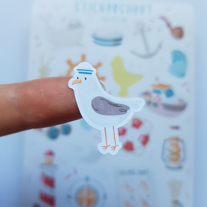 Planner stickers nautical close up