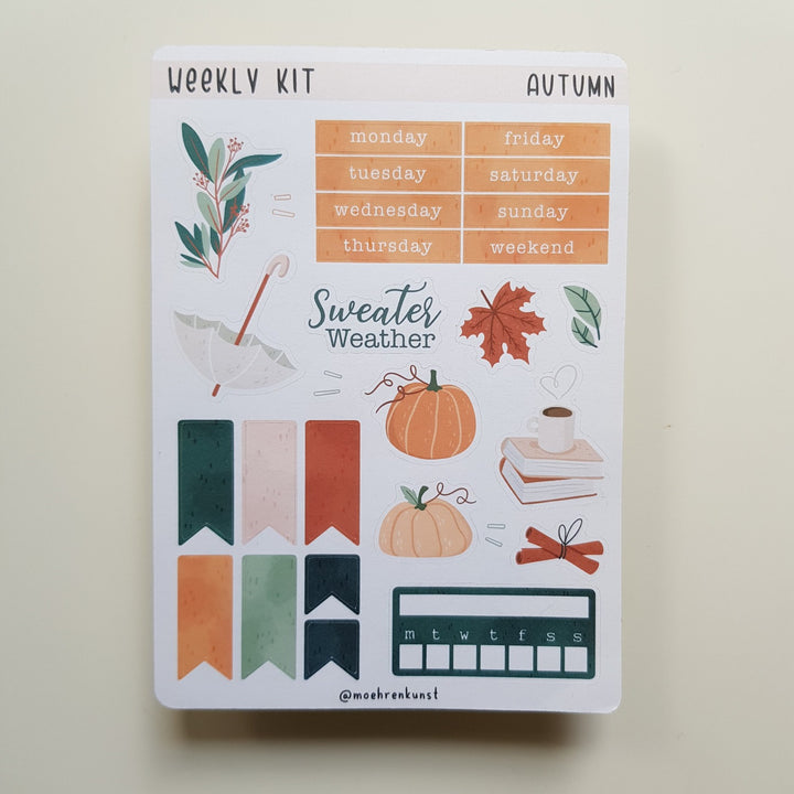 Planner Stickers weekly kit autumn 
