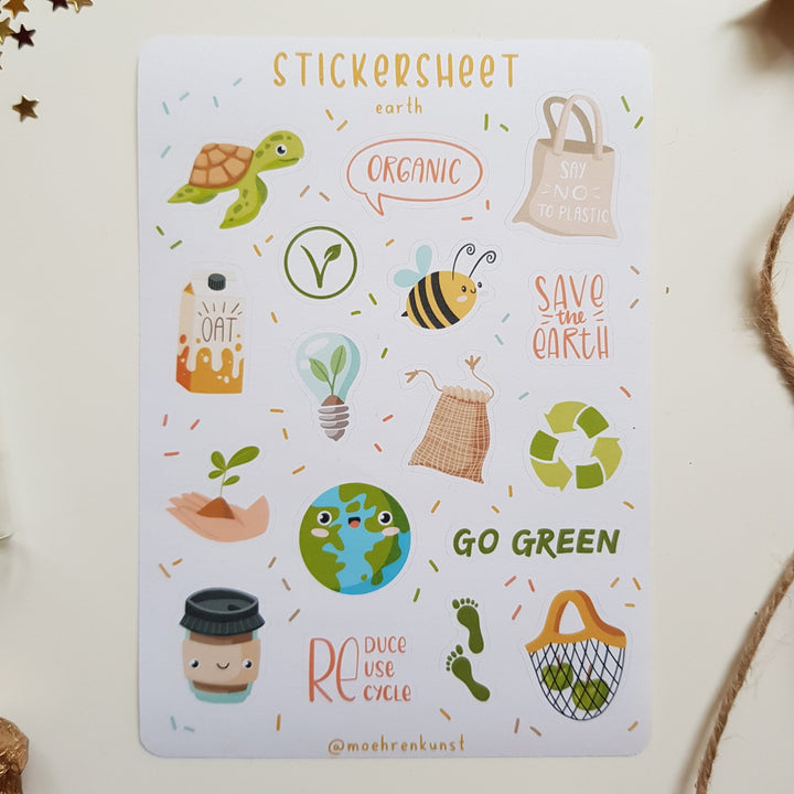 Planner stickers earth frontview