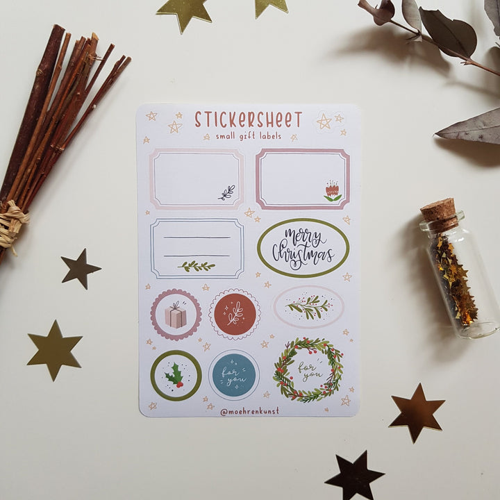 Planner stickers gift labels frontview