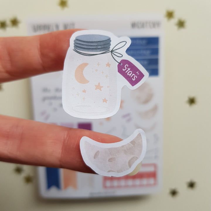 planner stickers weekly kit night sky close up
